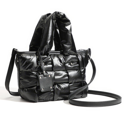 Padded Glossy Quilted Tote Bag