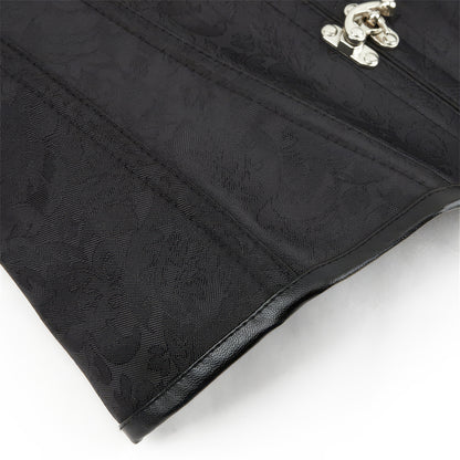 Baroque Puff Sleeve Jacquard Corset Top