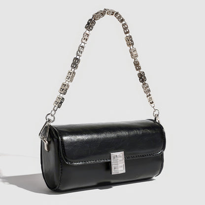 Glossy Cylinder Chain Mini Bag