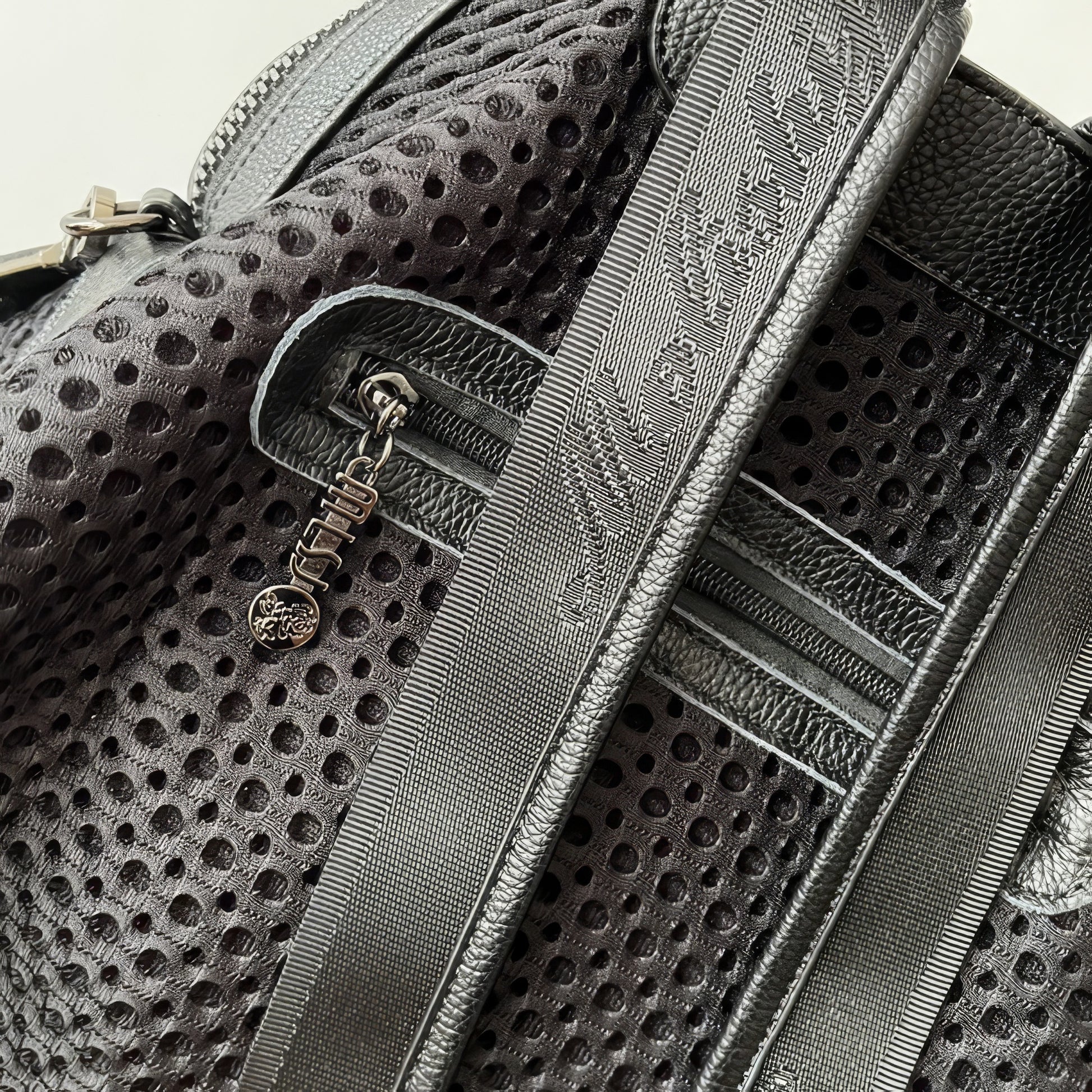 Perforated Mesh Convertible Zip Backpack