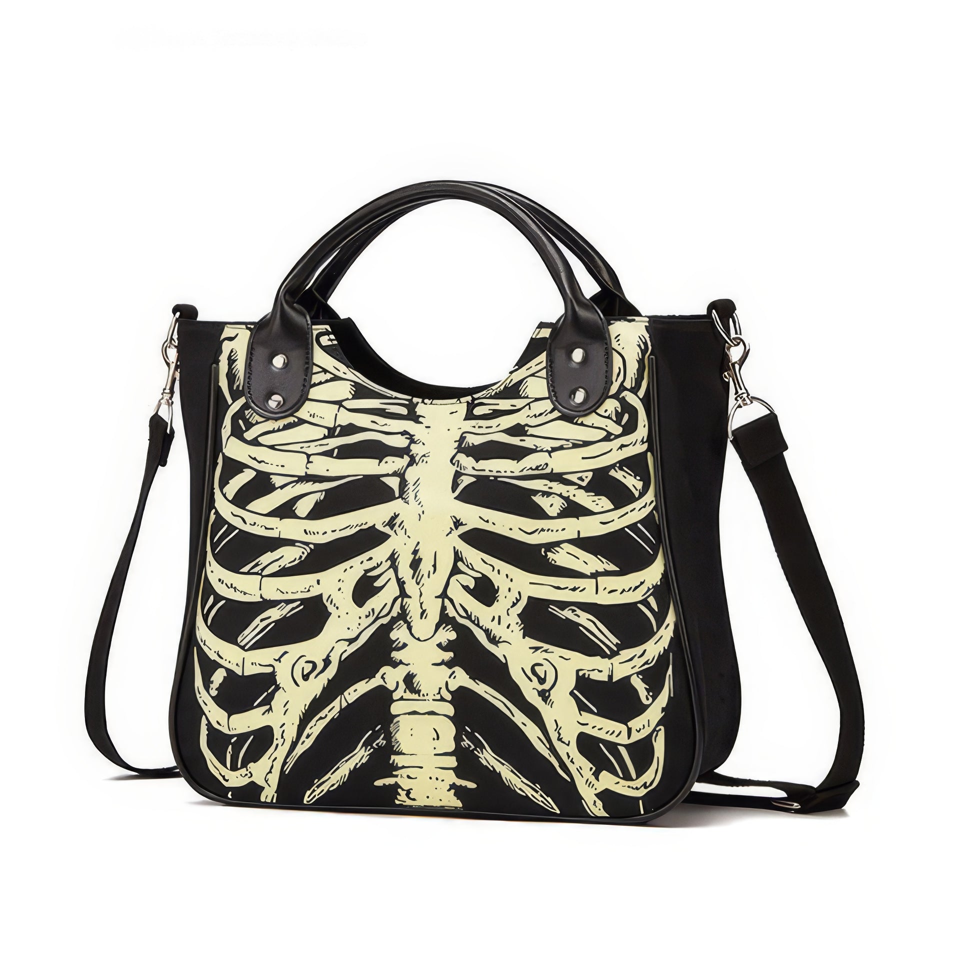 Glow Ribcage Print Shoulder Tote