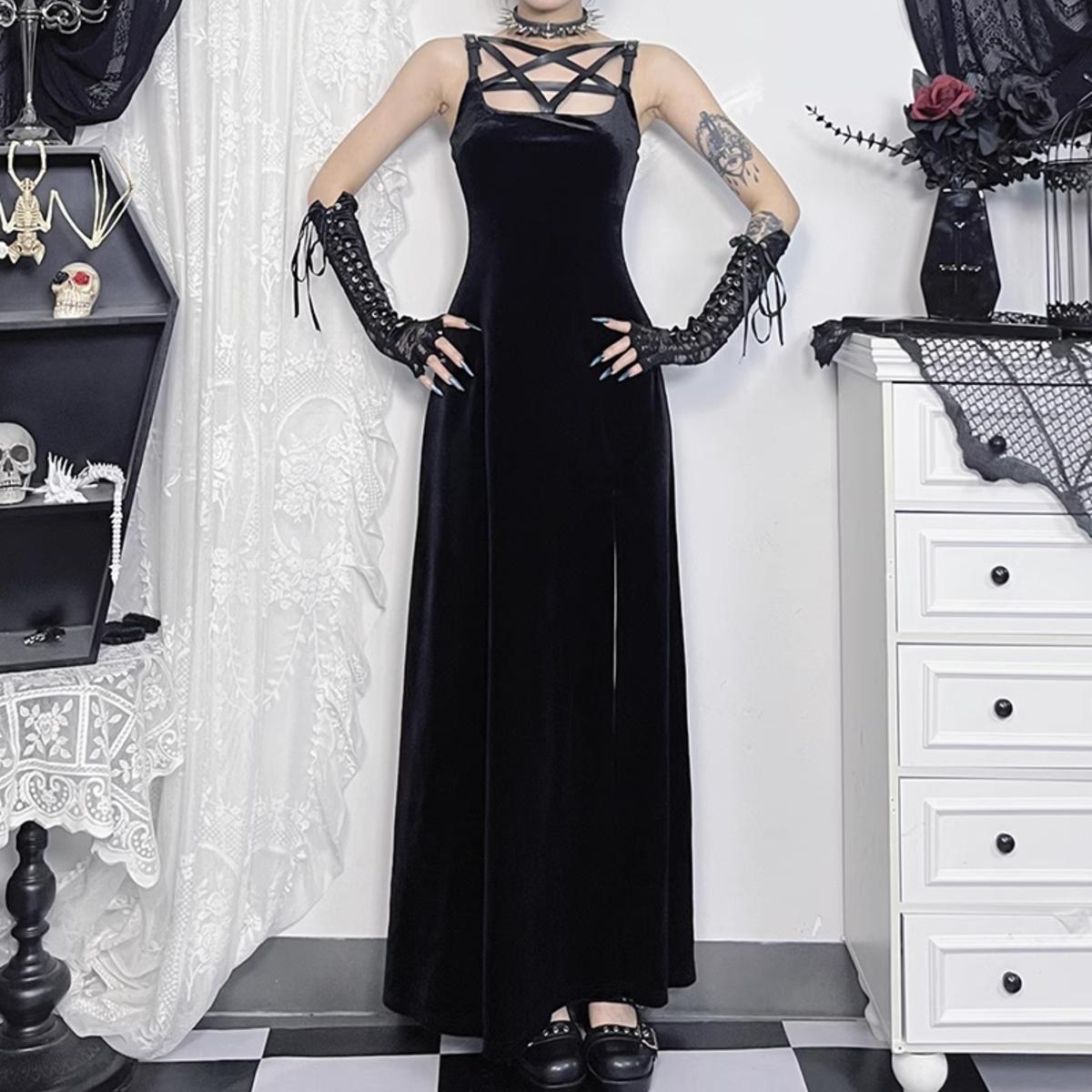 Velvet Strappy Maxi Dress