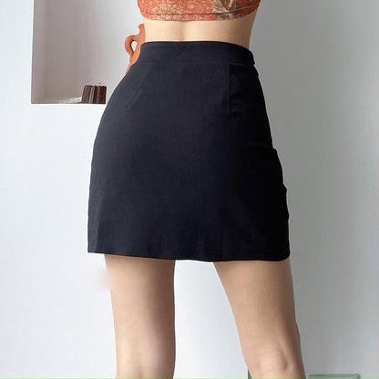 Frog Closure Slit Mini Skirt