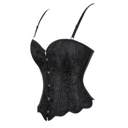 Scalloped Jacquard Sweetheart Corset Top