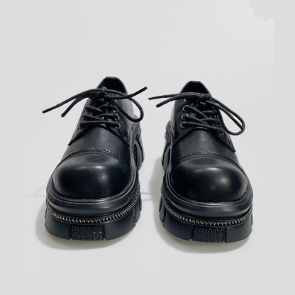 Black Chunky Metal-Accent Oxfords