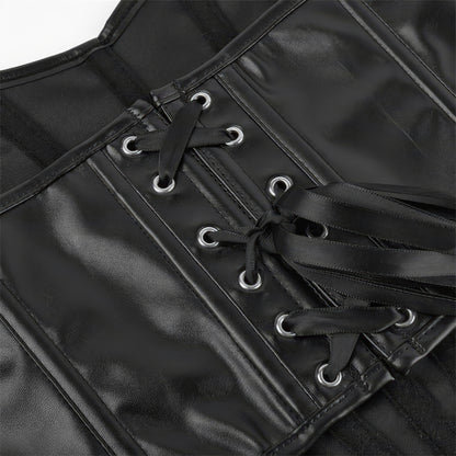 Faux Leather Structured Corset Top