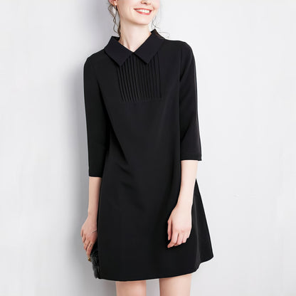 Pleated Collar A-Line Mini Dress