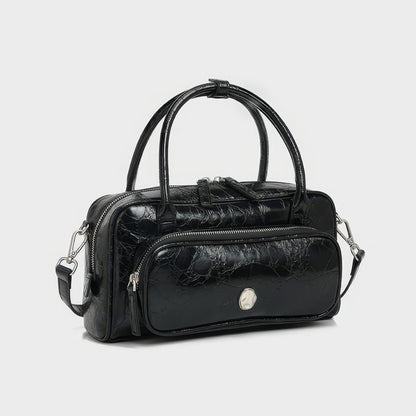 Crinkled Glossy Rectangle Handbag