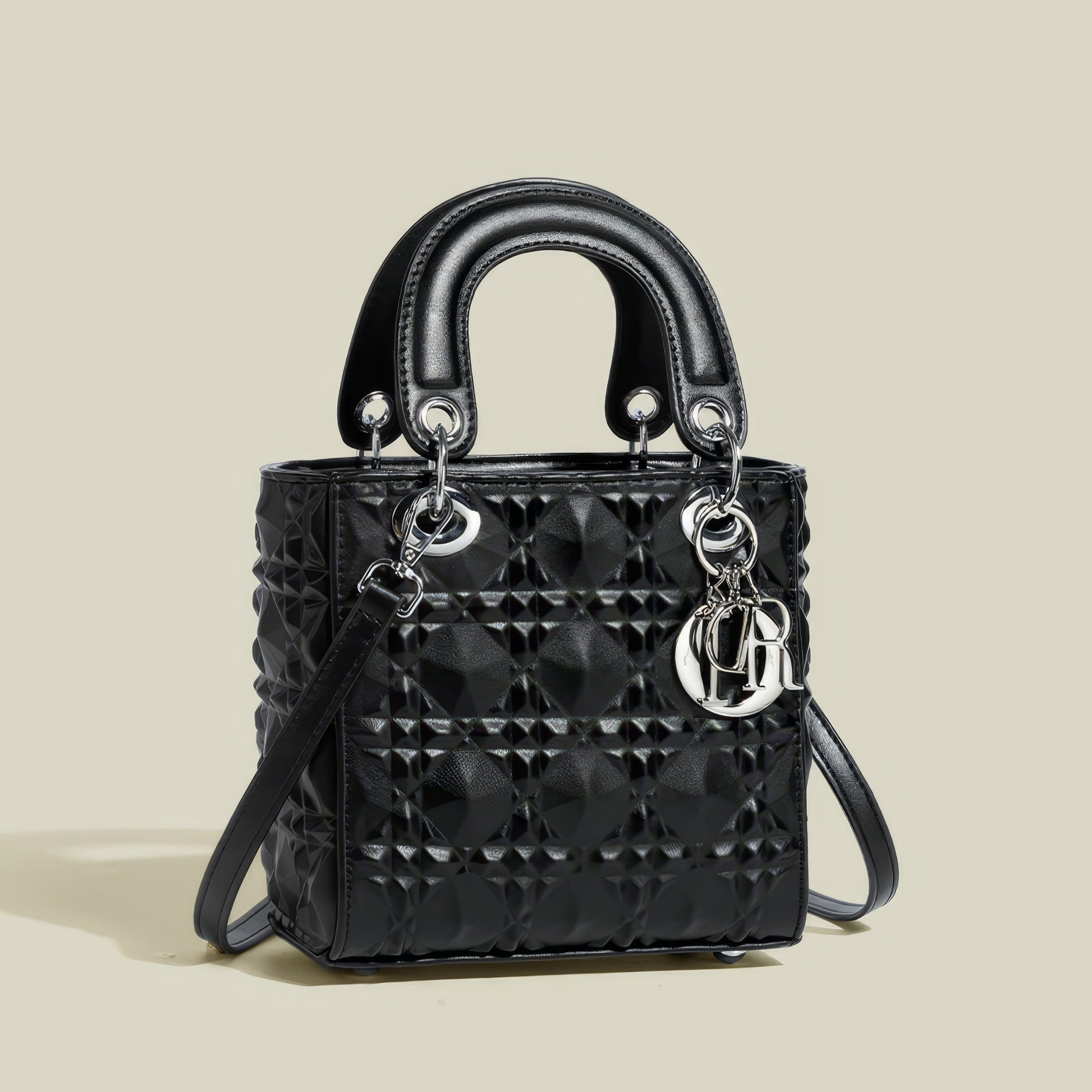 Embossed Glossy Mini Square Tote Bag