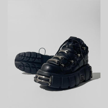 Cyberpunk Metal Accent Platform Boots