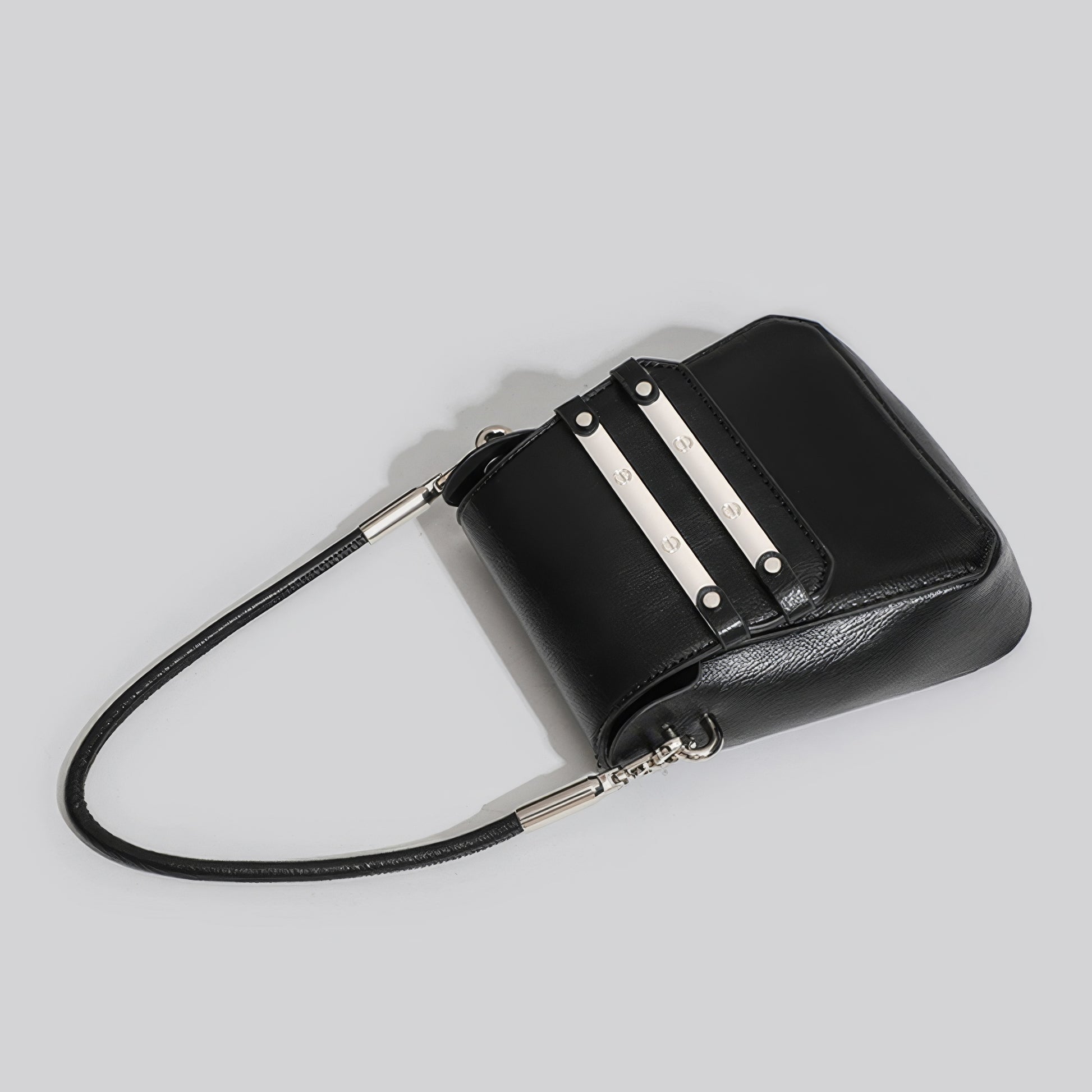 Structured Metal Bar Accent Mini Bag