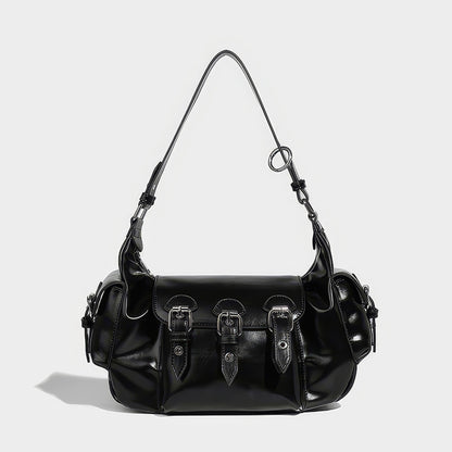 Triple Buckle Flap Barrel Bag