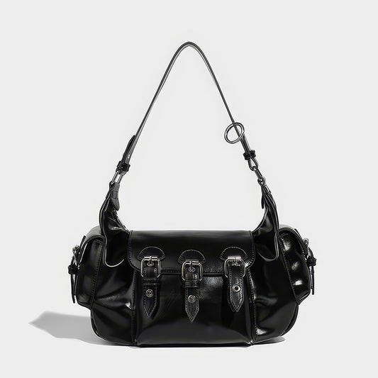 Triple Buckle Flap Barrel Bag