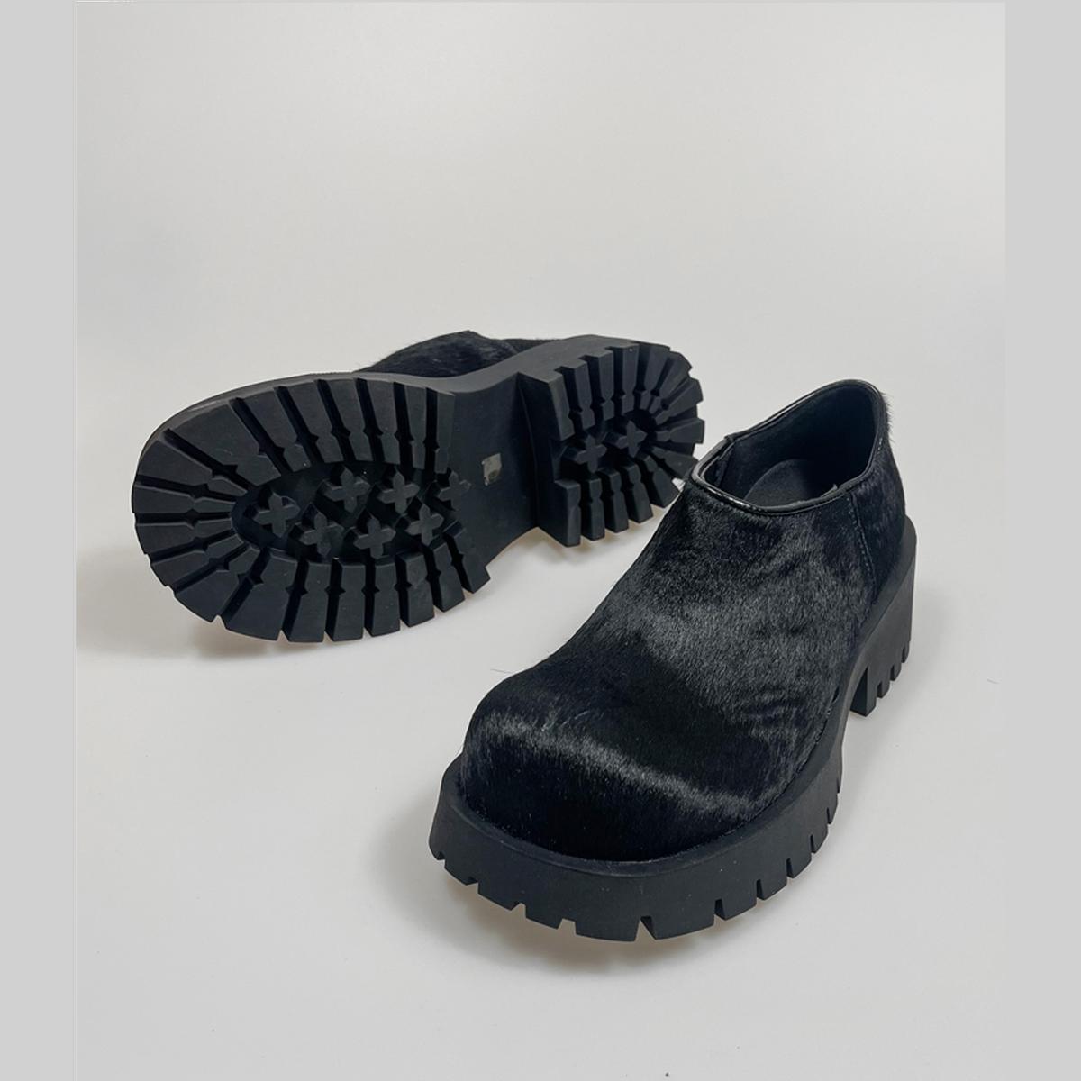 Faux Fur Chunky Platform Shoes