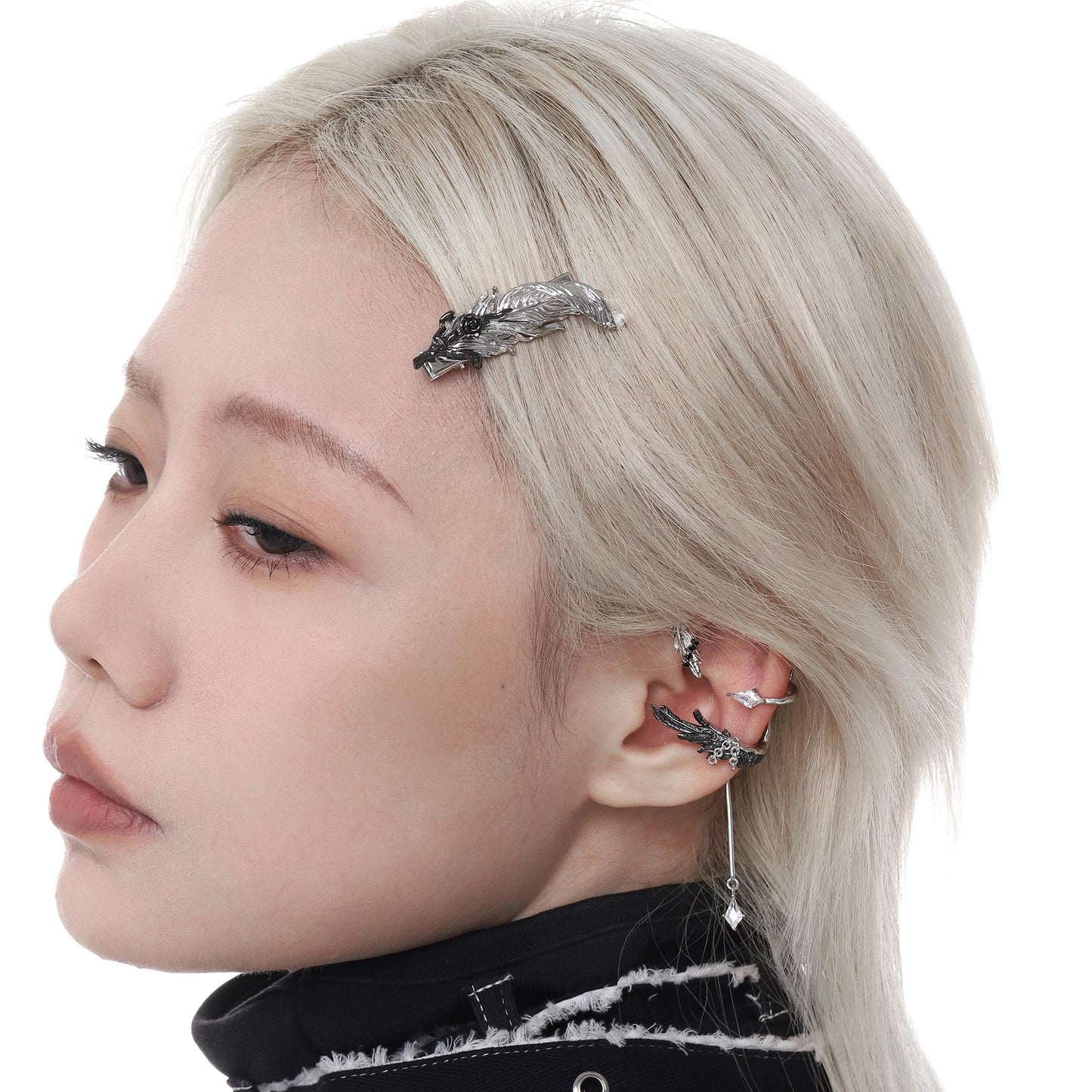 Flame Feather Metal Hair Clip