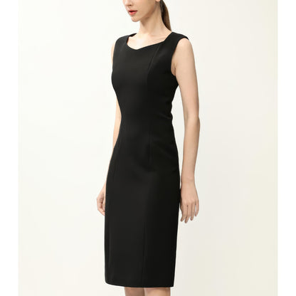 Contour Seam Black Pencil Dress