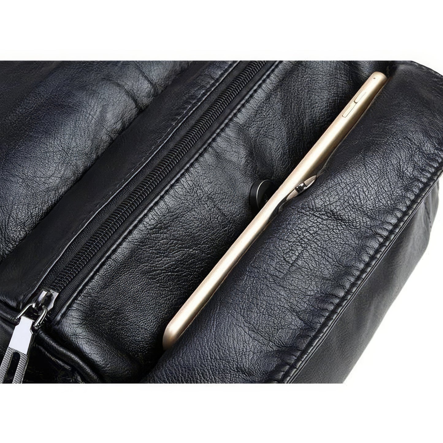 Braided Trim Flap Leather Crossbody Bag