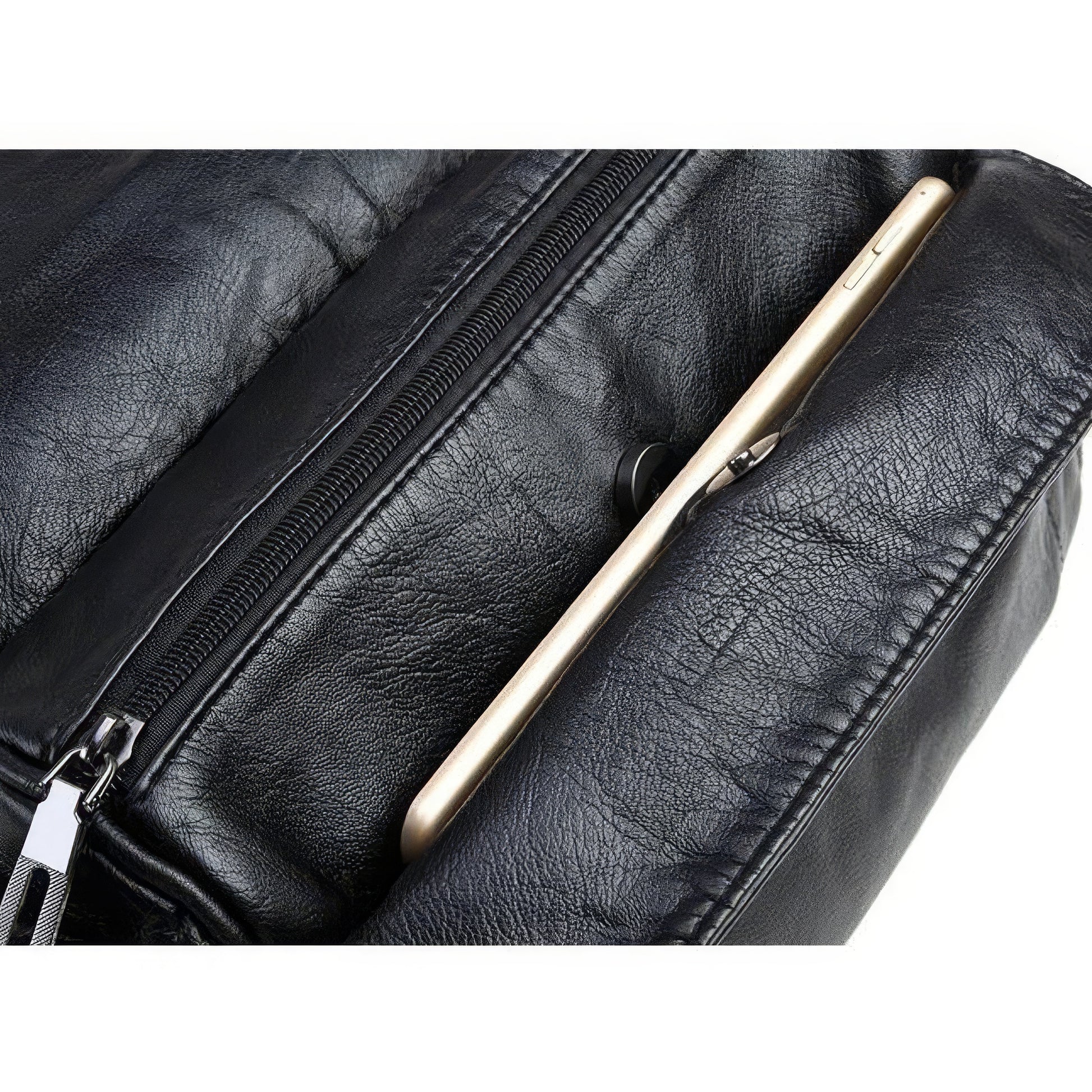 Braided Trim Flap Leather Crossbody Bag