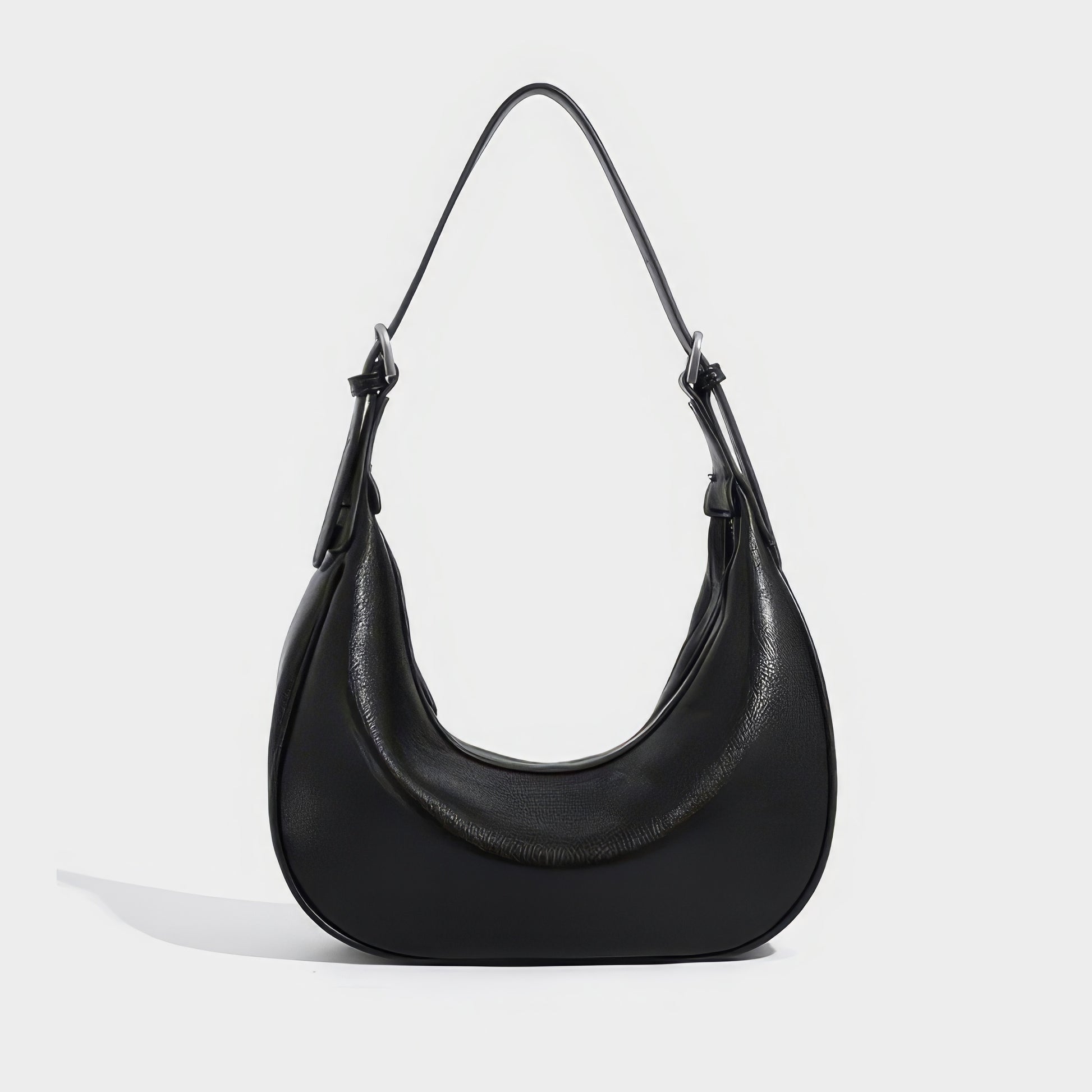 Soft Curved Faux Leather Shoulder Bag