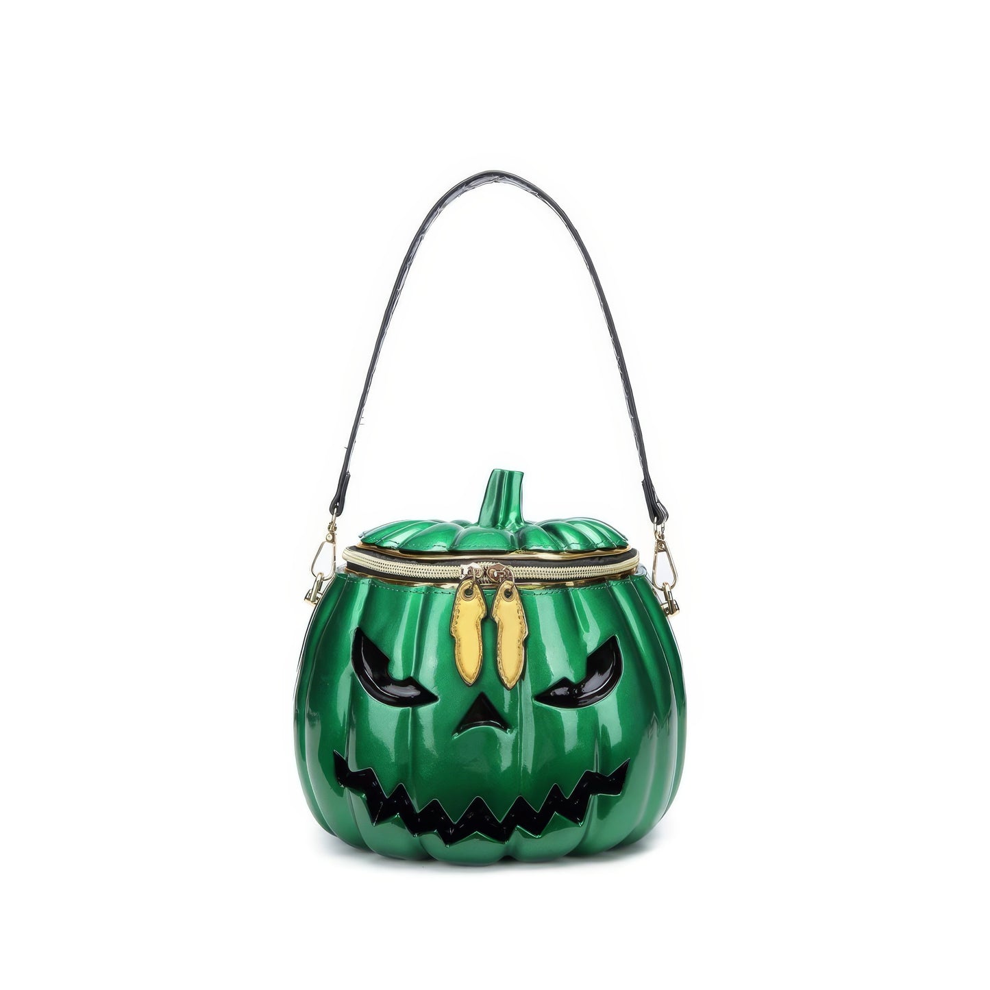 Jack-O'-Lantern Shiny Pumpkin Crossbody Bag