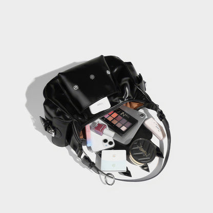 Triple Buckle Flap Barrel Bag