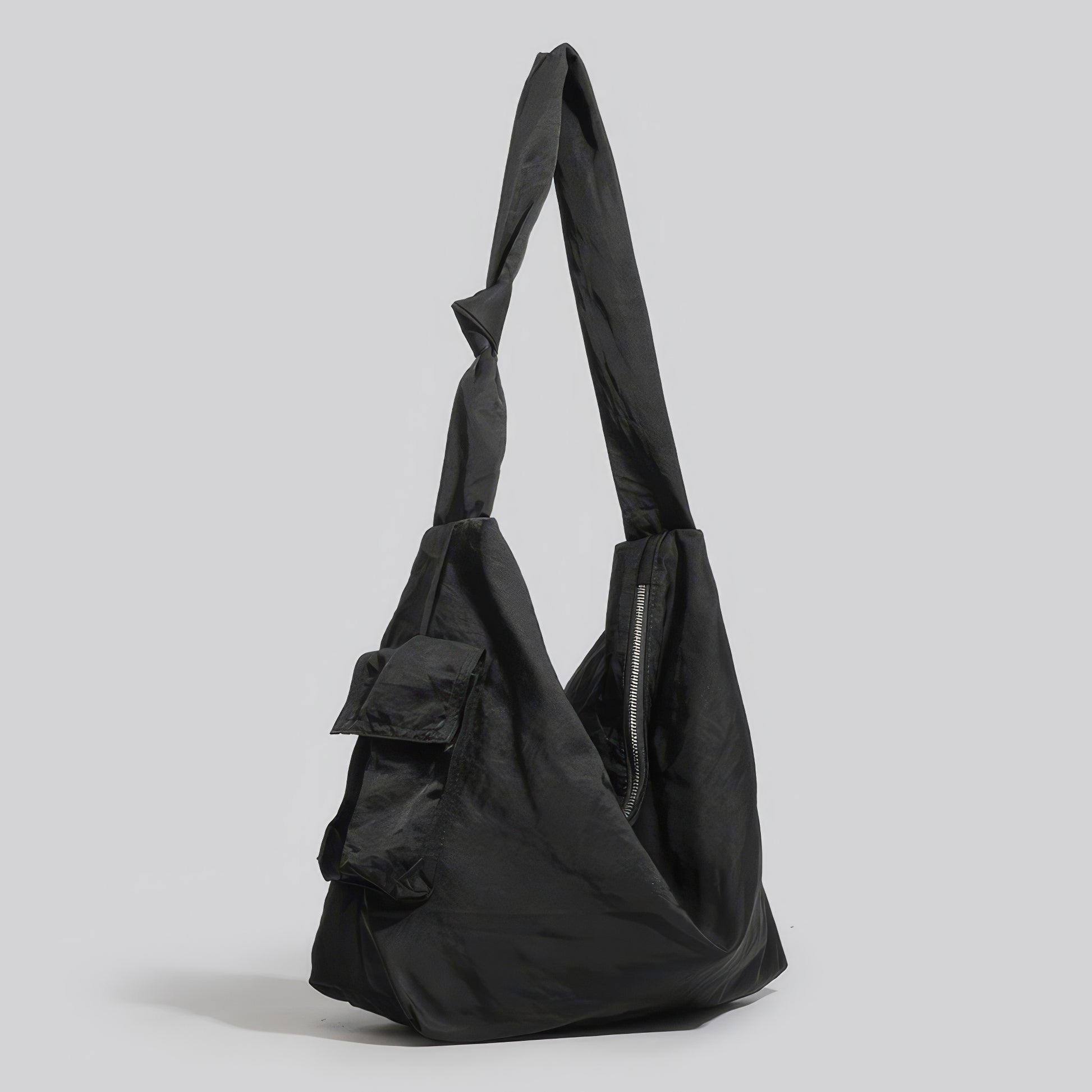 Twisted Strap Utility Pocket Shoulder Bag