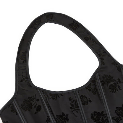 Velvet Floral Halter Corset Top