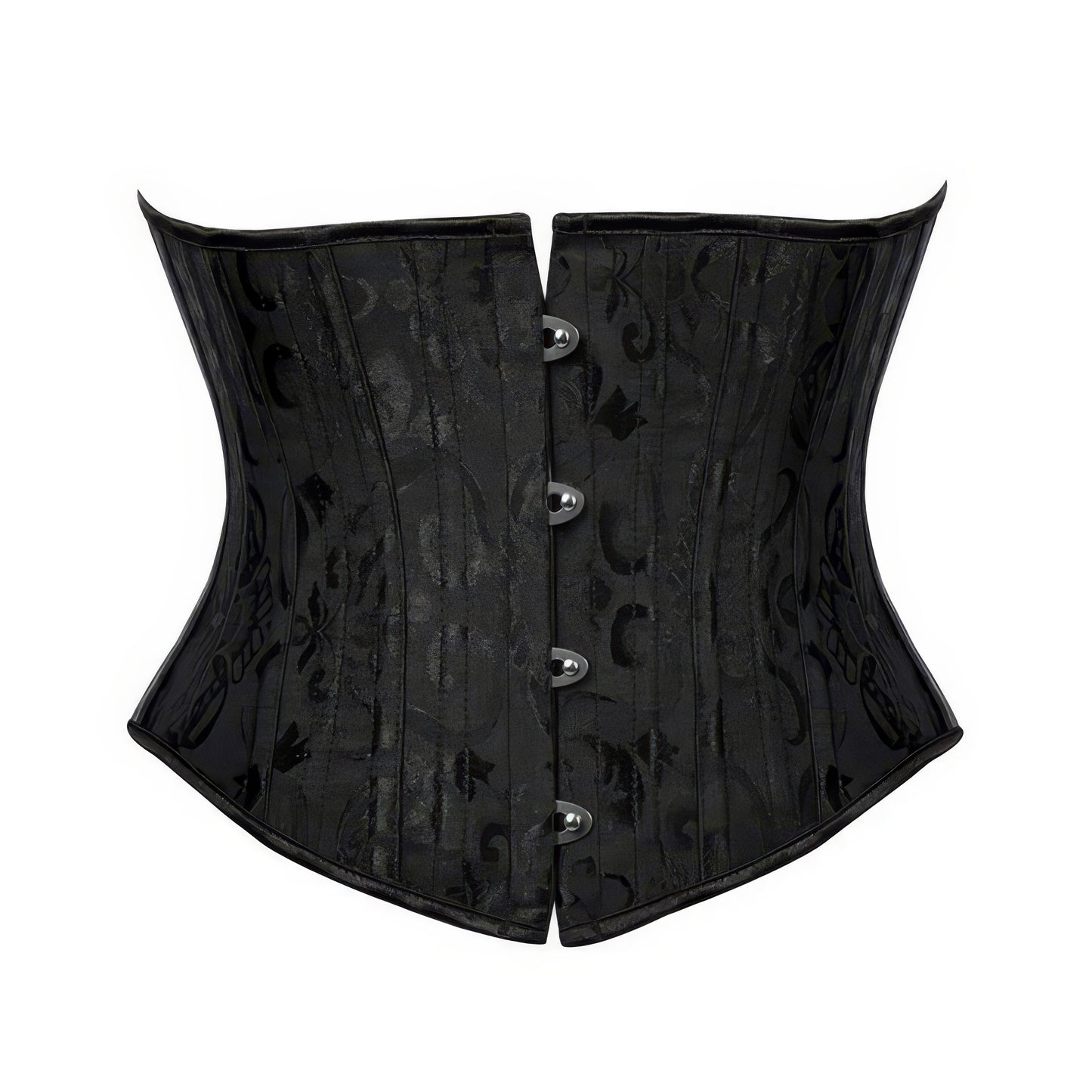 Classic Satin Lace-Up Black Corset