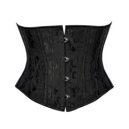 Classic Satin Lace-Up Black Corset