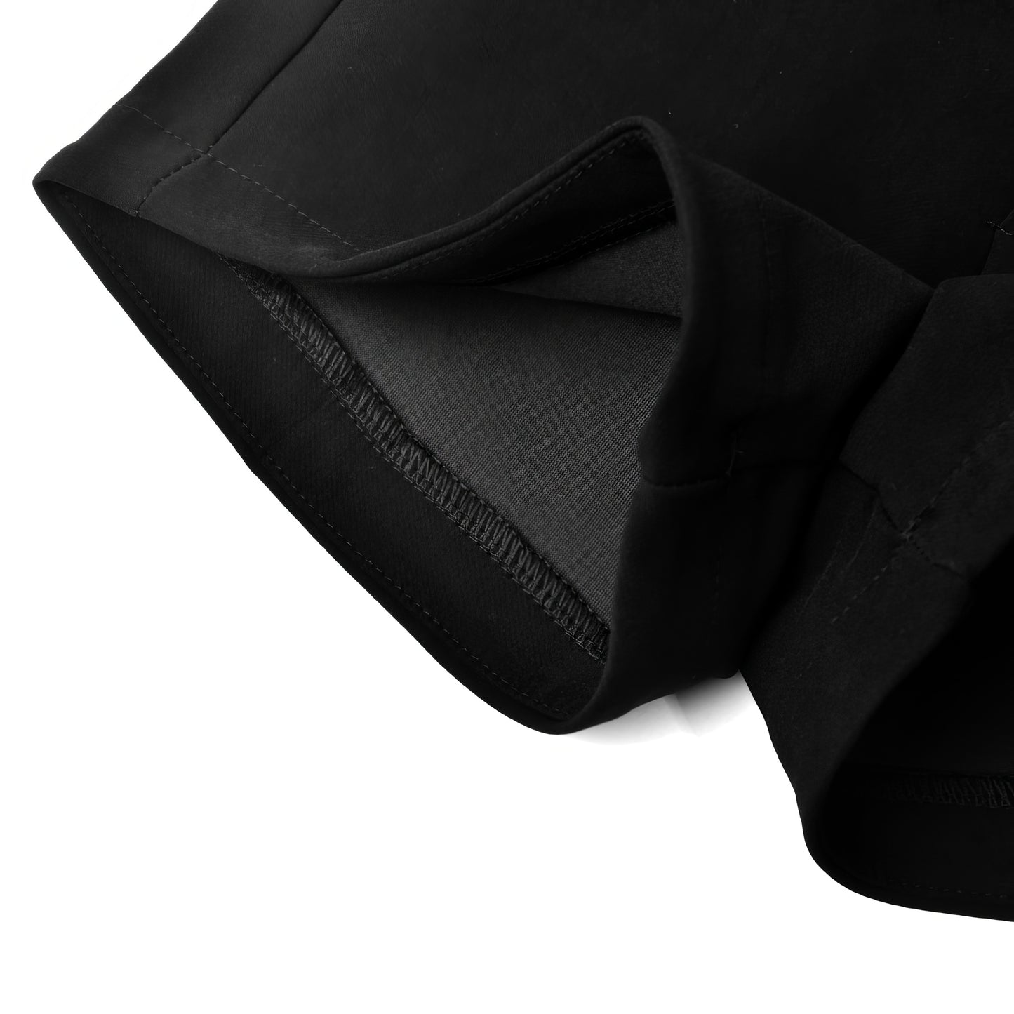 Tone-on-Tone Belted Black High Waist Shorts