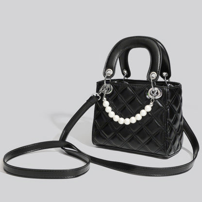 Mini Quilted Pearl Charm Box Bag