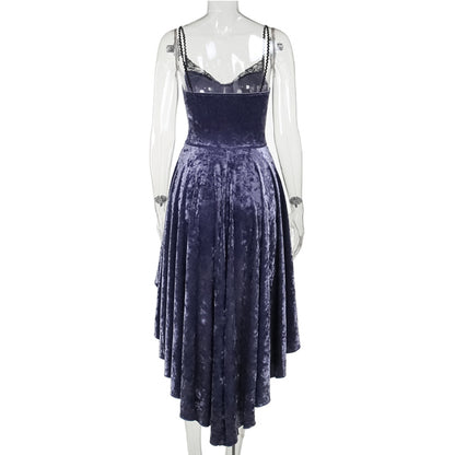 Velvet High-Low Corset Dress