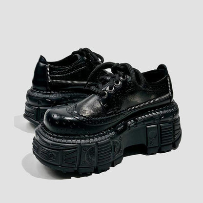 Black Brogue Platform Shoes