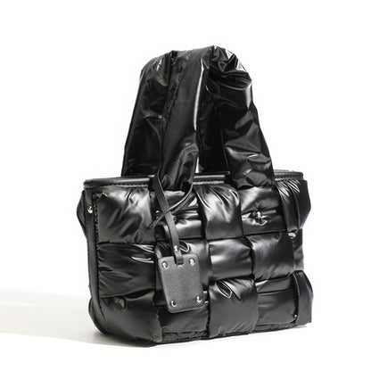 Padded Glossy Quilted Tote Bag