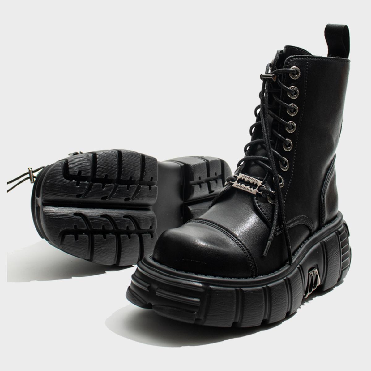 Black Razor Sole Combat Boots
