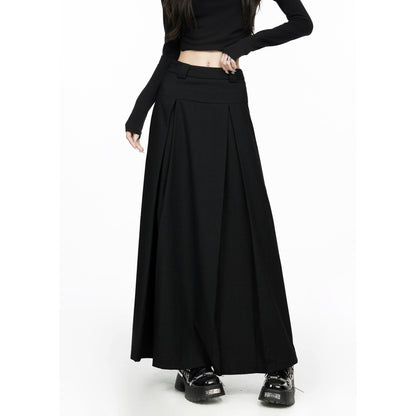Pleated High Waist Maxi Skirt