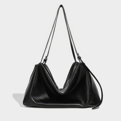 Pleated Soft Faux Leather Shoulder Bag