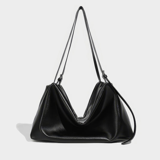 Pleated Soft Faux Leather Shoulder Bag