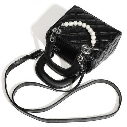Mini Quilted Pearl Charm Box Bag