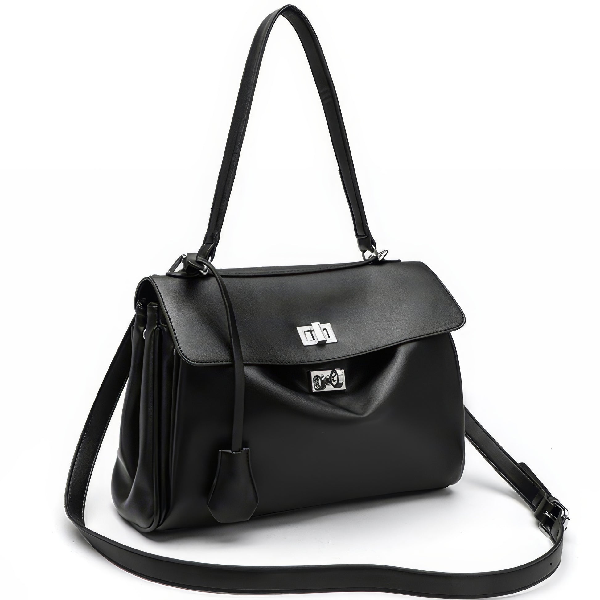Structured Matte Flap Shoulder Bag