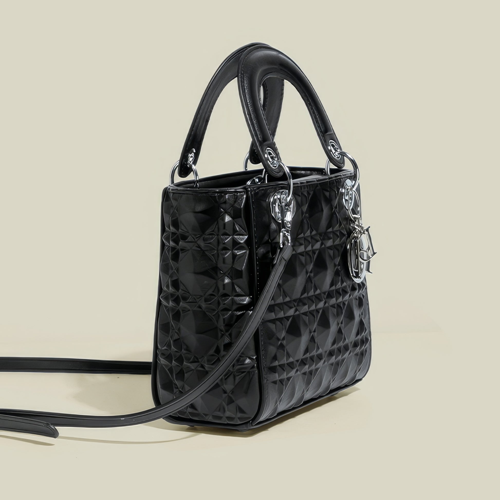 Embossed Glossy Mini Square Tote Bag
