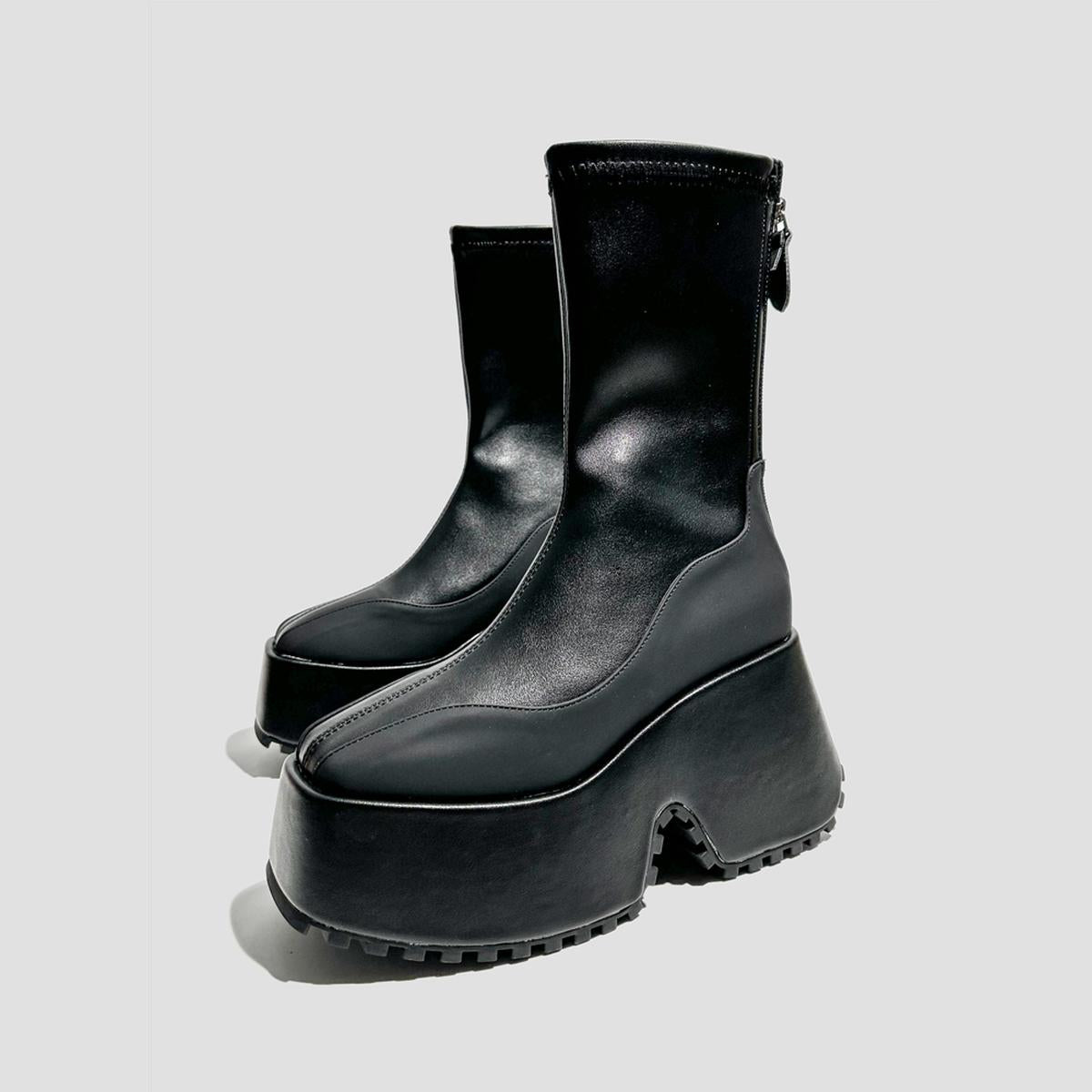 Futuristic Split-Sole Platform Boots