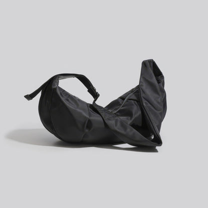 Minimalist Black Nylon Shoulder Bag