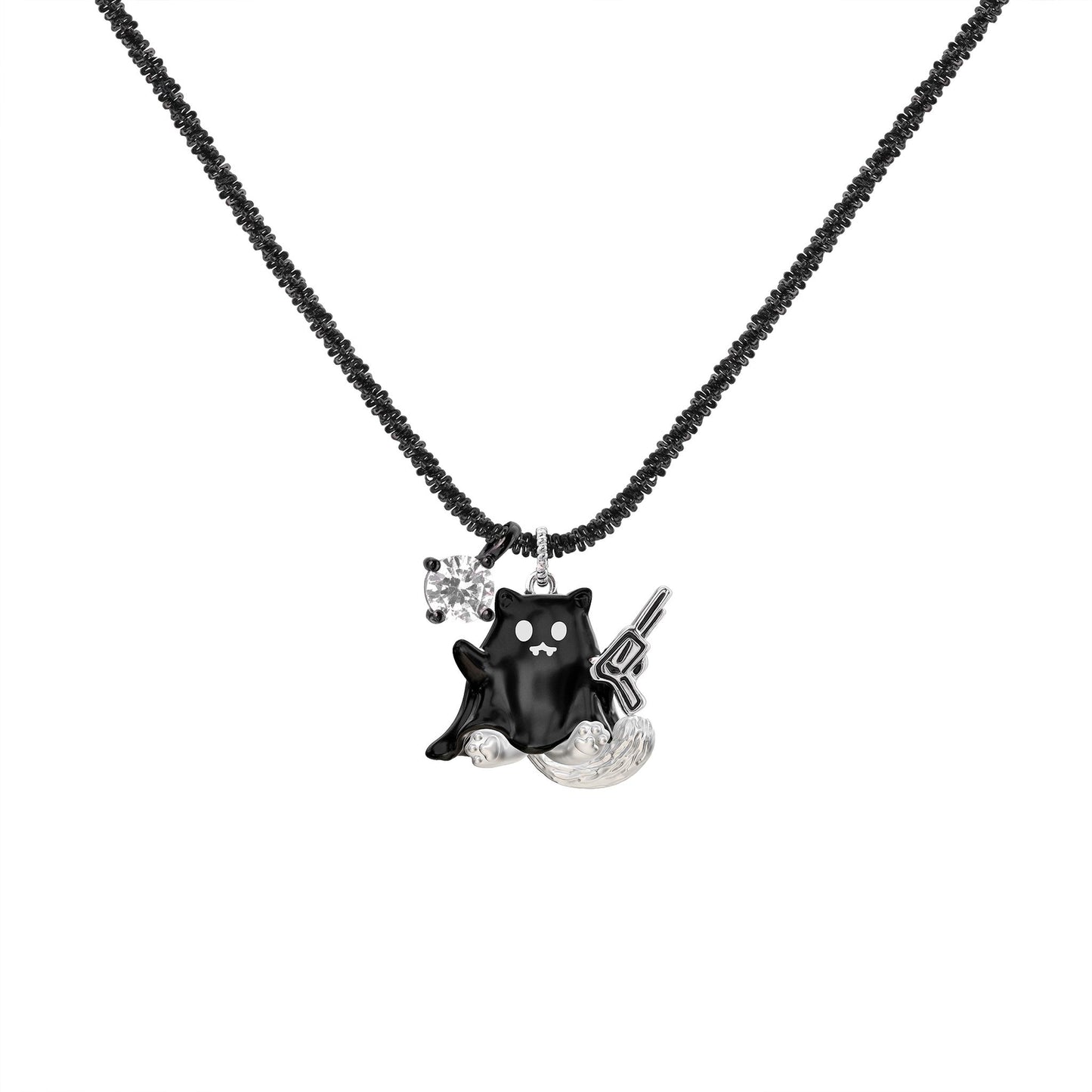 Ghost Cat Weapon Pendant Necklace