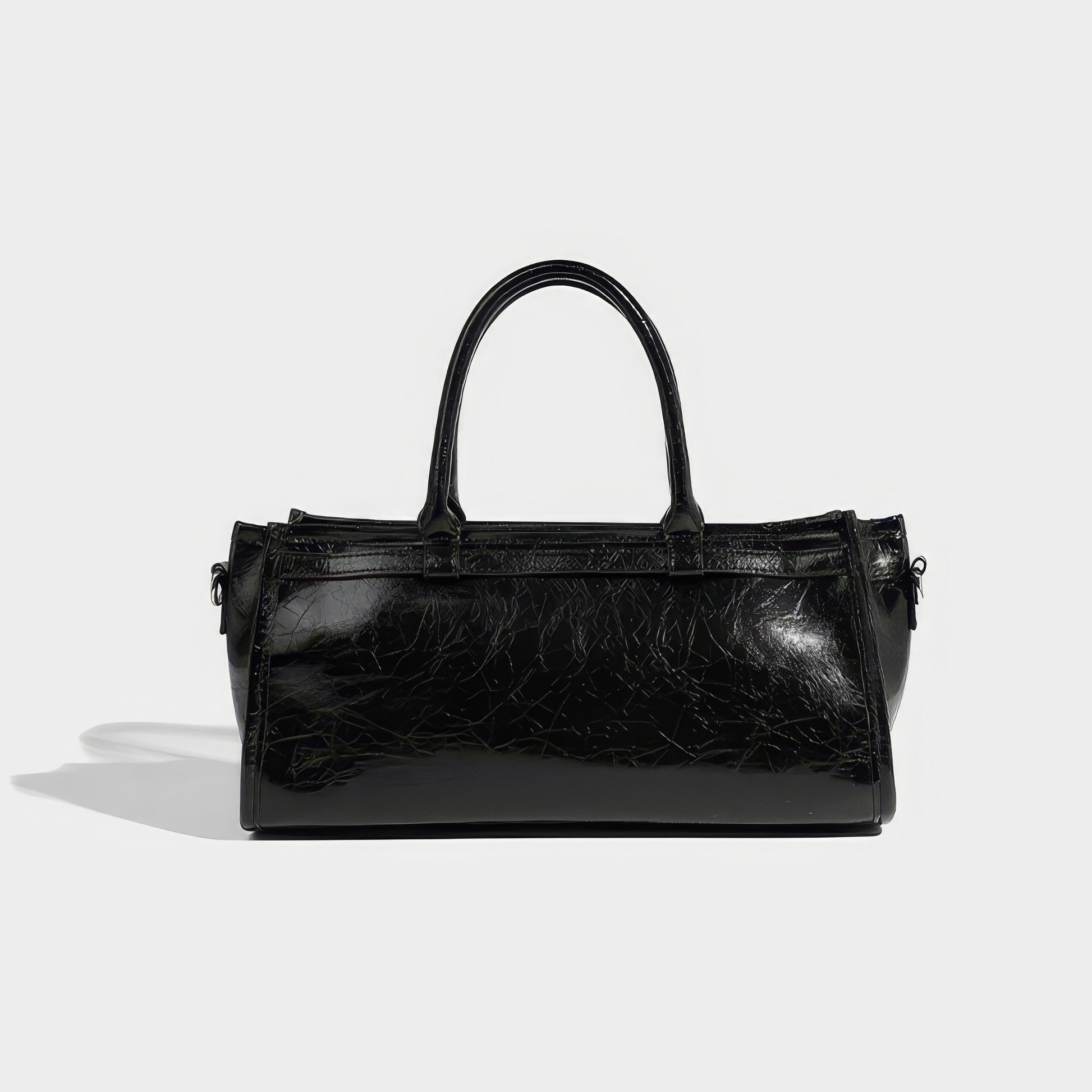 Glossy Barrel Buckle Handbag