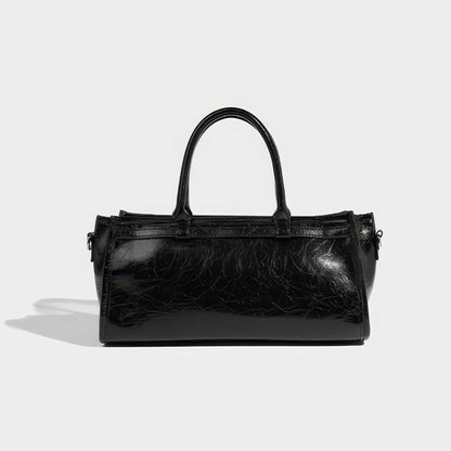 Glossy Barrel Buckle Handbag