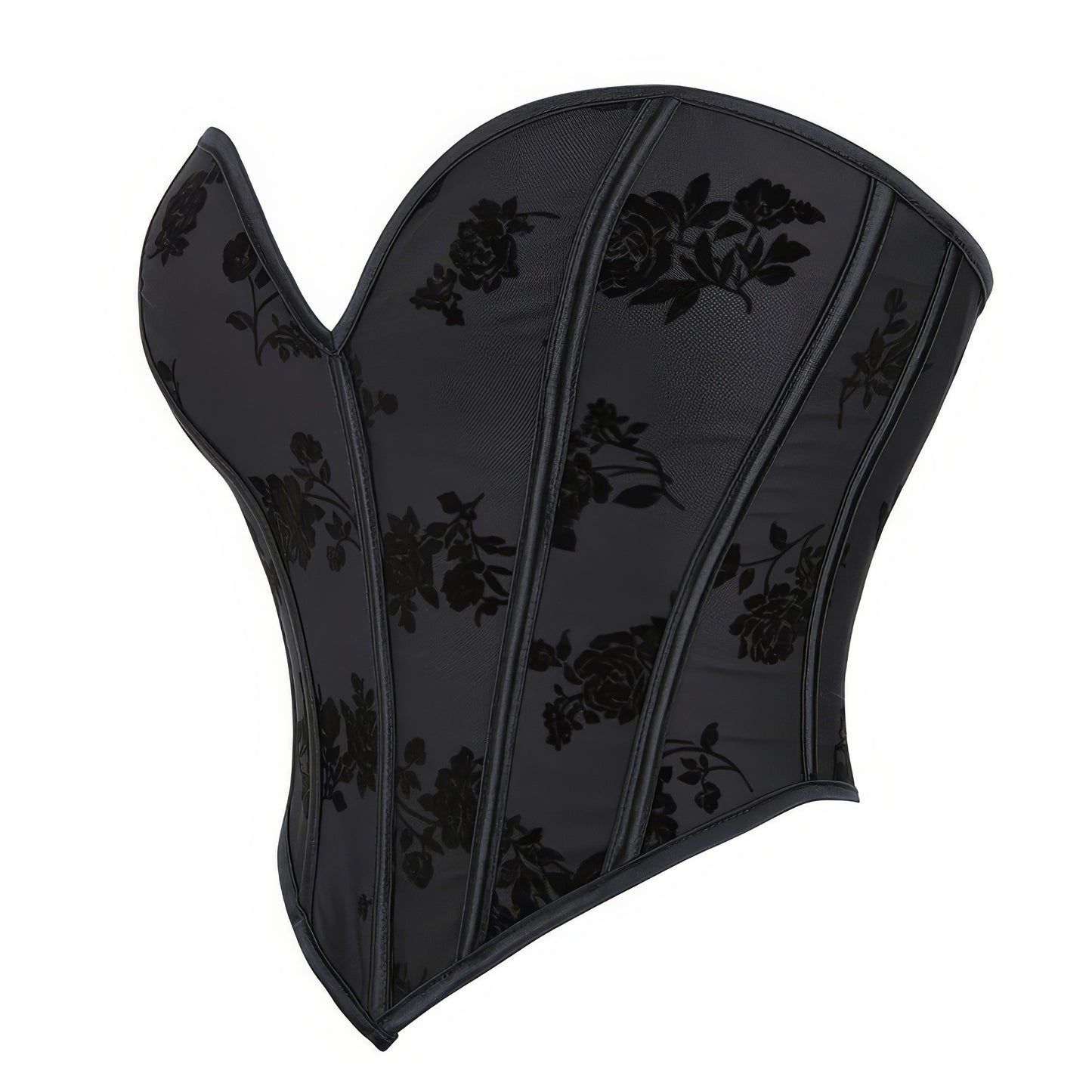 Velvet Floral Embossed Corset Top