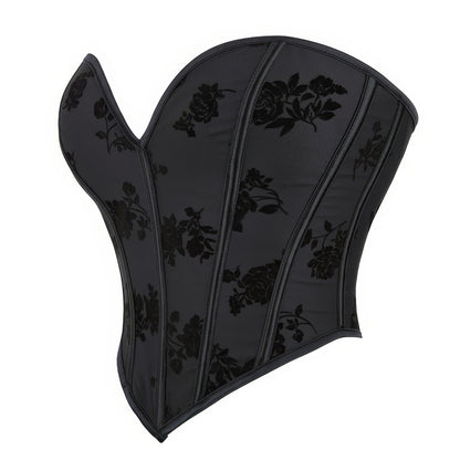 Velvet Floral Embossed Corset Top