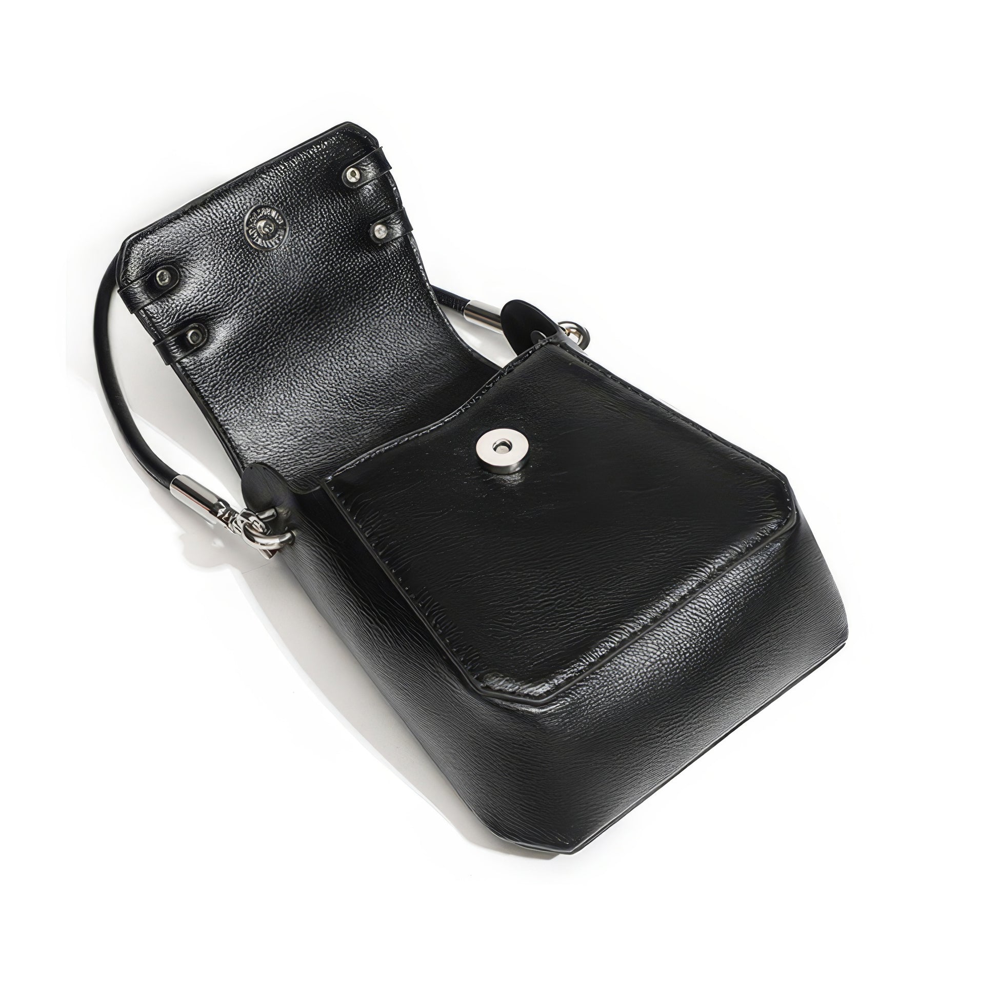 Structured Metal Bar Accent Mini Bag