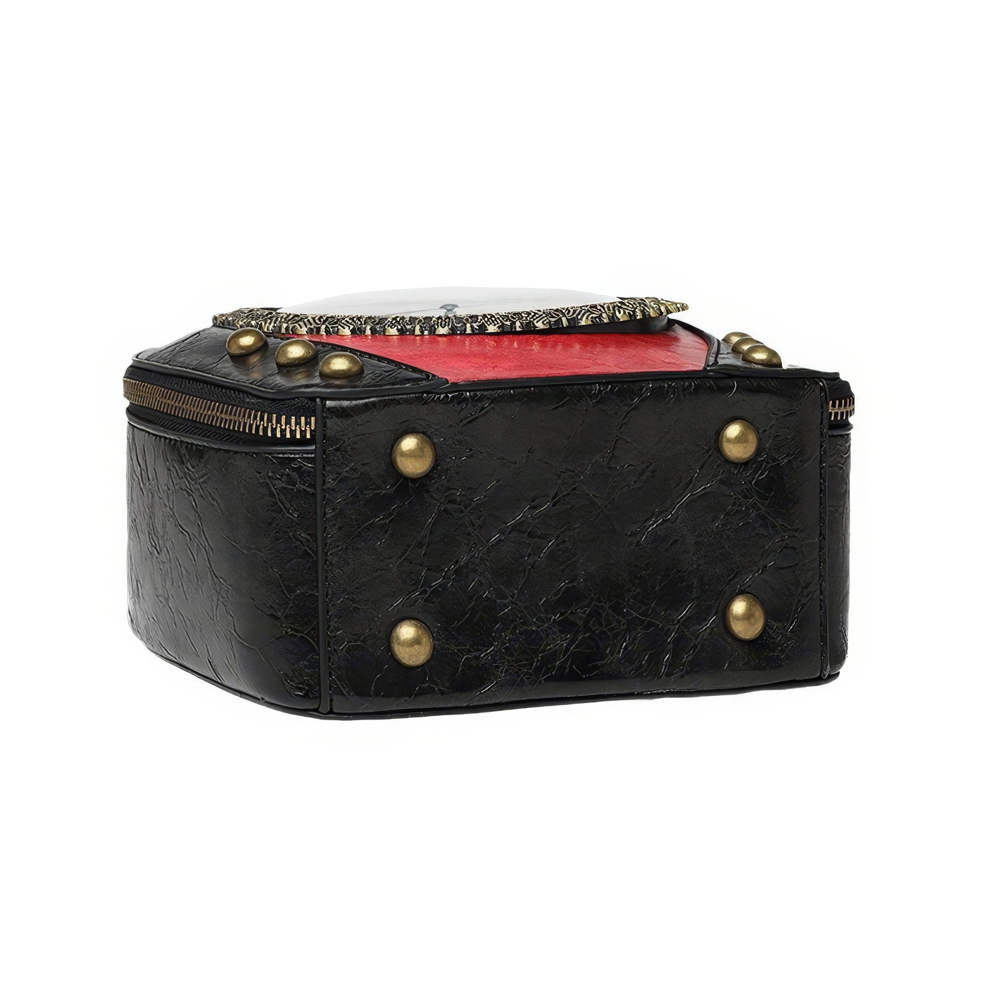 Vintage Clock Face Structured Crossbody Bag